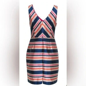 Trina Turk - Multicolor Striped Sleeveless V-Neck Sheath Dress Size 2 - NWT. H